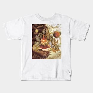 The Love Embrace of the Universe the Earth Mexico Myself Diego and Senor Xolotl by Frida Kahlo Kids T-Shirt